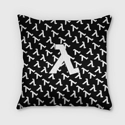 Подушка квадратная Half liife logo pattern, цвет: 3D-принт