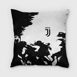 Подушка квадратная Juventus smoke black fire, цвет: 3D-принт