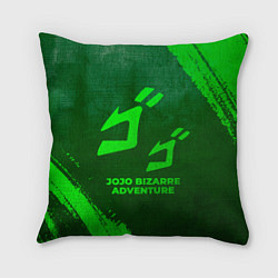 Подушка квадратная JoJo Bizarre Adventure - green gradient, цвет: 3D-принт