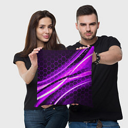 Подушка квадратная Неоновая броня текстура, цвет: 3D-принт — фото 2