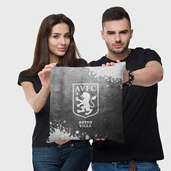 Подушка квадратная Aston Villa - grey gradient, цвет: 3D-принт — фото 2