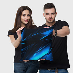 Подушка квадратная Грани неоновые текстура, цвет: 3D-принт — фото 2