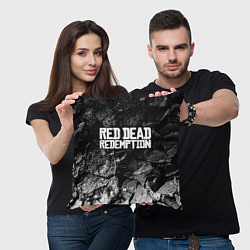 Подушка квадратная Red Dead Redemption black graphite, цвет: 3D-принт — фото 2
