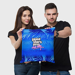 Подушка квадратная GTA vice city тропики, цвет: 3D-принт — фото 2