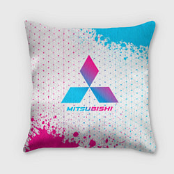 Подушка квадратная Mitsubishi neon gradient style, цвет: 3D-принт