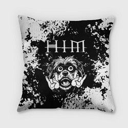 Подушка квадратная HIM рок пес, цвет: 3D-принт