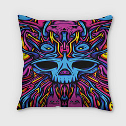 Подушка квадратная Skull tatoo steel, цвет: 3D-принт