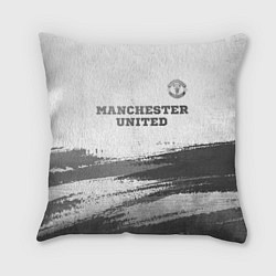 Подушка квадратная Manchester United - white gradient посередине, цвет: 3D-принт