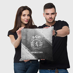 Подушка квадратная Sporting - grey gradient, цвет: 3D-принт — фото 2