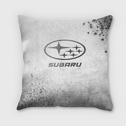 Подушка квадратная Subaru - white gradient, цвет: 3D-принт