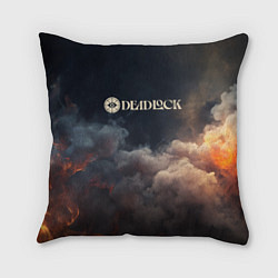 Подушка квадратная Deadlock лого и туман, цвет: 3D-принт
