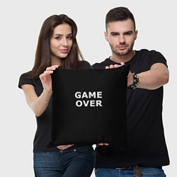 Подушка квадратная Game over white logo, цвет: 3D-принт — фото 2