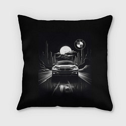 Подушка квадратная BMW black and white, цвет: 3D-принт