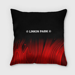 Подушка квадратная Linkin Park 2024 red plasma, цвет: 3D-принт