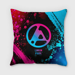 Подушка квадратная Linkin Park 2024 - neon gradient, цвет: 3D-принт