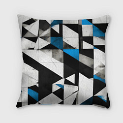 Подушка квадратная Black and blue abstraction on a white background, цвет: 3D-принт