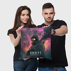 Подушка квадратная Stalker 2 радиоактивный фон, цвет: 3D-принт — фото 2