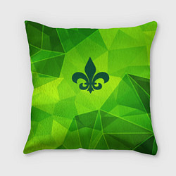 Подушка квадратная Saints Row green poly, цвет: 3D-принт