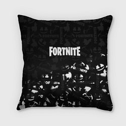 Подушка квадратная Fortnite pattern black, цвет: 3D-принт