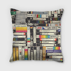 Подушка квадратная Видеокассеты vhs, цвет: 3D-принт