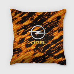 Подушка квадратная Opel штрихи огненные, цвет: 3D-принт