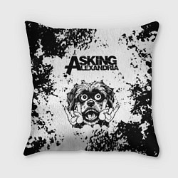 Подушка квадратная Asking Alexandria - рок пес, цвет: 3D-принт