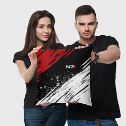 Подушка квадратная Mass Effect - Merry Christmas, цвет: 3D-принт — фото 2