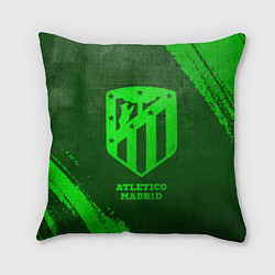Подушка квадратная Atletico Madrid - green gradient, цвет: 3D-принт