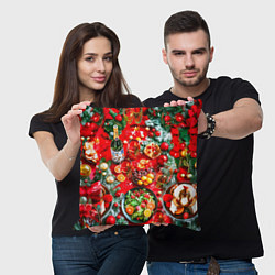 Подушка квадратная Новогодний праздничный стол, цвет: 3D-принт — фото 2