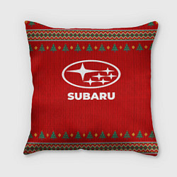 Подушка квадратная Subaru new year, цвет: 3D-принт