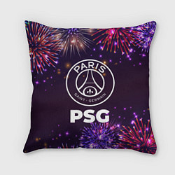 Подушка квадратная Праздничный PSG, цвет: 3D-принт