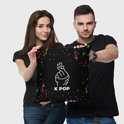 Подушка квадратная K Pop конфети, цвет: 3D-принт — фото 2
