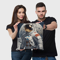 Подушка квадратная Астронавт на лунной поверхности, цвет: 3D-принт — фото 2