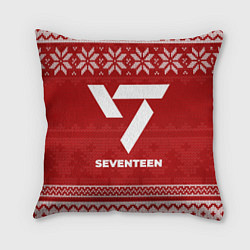 Подушка квадратная Новогодний Seventeen, цвет: 3D-принт