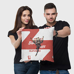 Подушка квадратная Бёрнис Уайт - ZZZ, цвет: 3D-принт — фото 2