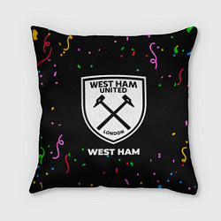 Подушка квадратная West Ham конфети, цвет: 3D-принт