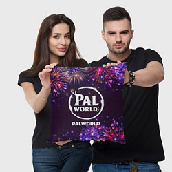 Подушка квадратная Праздничный Palworld, цвет: 3D-принт — фото 2
