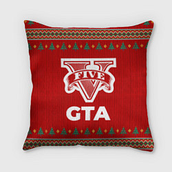 Подушка квадратная GTA new year, цвет: 3D-принт
