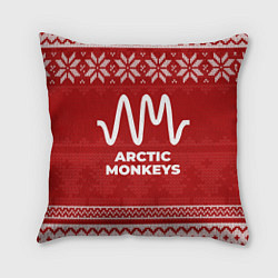 Подушка квадратная Новогодний Arctic Monkeys, цвет: 3D-принт