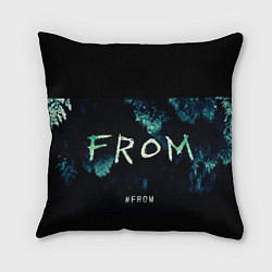 Подушка квадратная Извне на фоне леса, цвет: 3D-принт