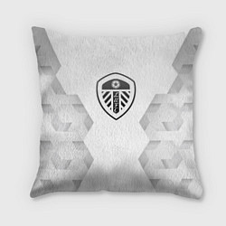 Подушка квадратная Leeds United white poly, цвет: 3D-принт