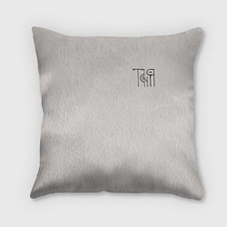 Подушка квадратная Таня вязью - чёрная надпись, цвет: 3D-принт