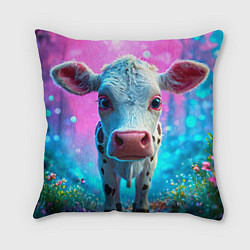 Подушка квадратная Коровка в сказочном лесу