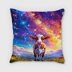 Подушка квадратная Коровка и звездное небо, цвет: 3D-принт