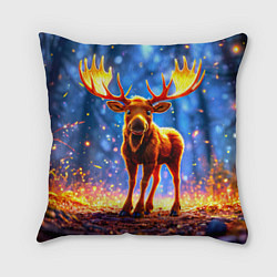 Подушка квадратная Лосенок в лесу, цвет: 3D-принт