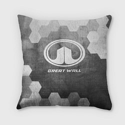 Подушка квадратная Great Wall - grey gradient, цвет: 3D-принт