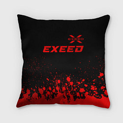 Подушка квадратная Exeed - red gradient посередине, цвет: 3D-принт