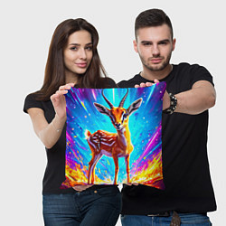 Подушка квадратная Газель малыш, цвет: 3D-принт — фото 2