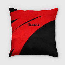Подушка квадратная Russia красно-чёрный, цвет: 3D-принт