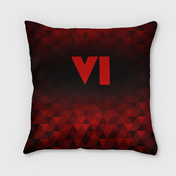 Подушка квадратная GTA 6 red poly, цвет: 3D-принт